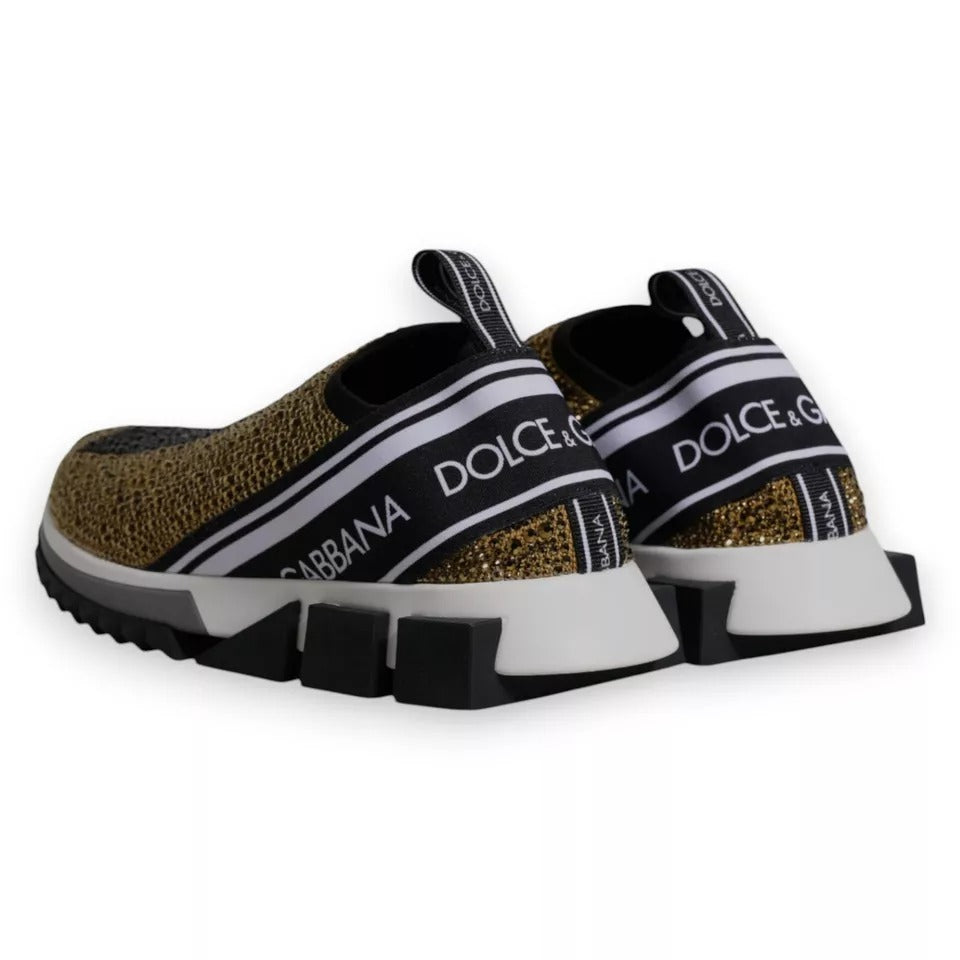 Dolce &amp; Gabbana Sample Sale Dolce &amp; Gabbana Gold Rhinestones Sorrento Sneakers Shoes - | Designer outlet