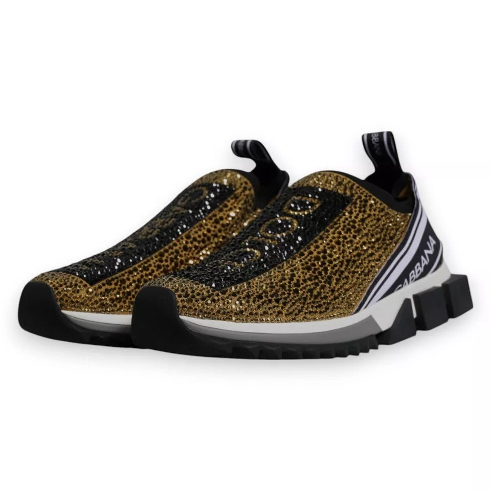 Dolce &amp; Gabbana Sample Sale Dolce &amp; Gabbana Gold Rhinestones Sorrento Sneakers Shoes - | Designer outlet