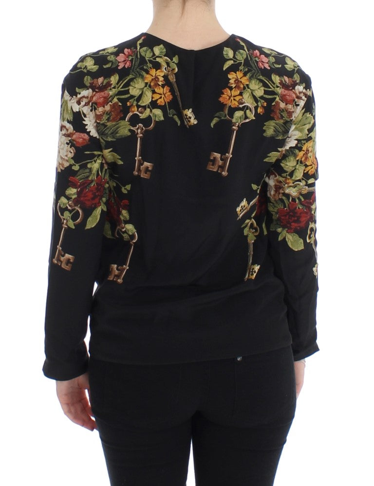 Dolce & Gabbana Elegant Medieval Print Silk Blouse