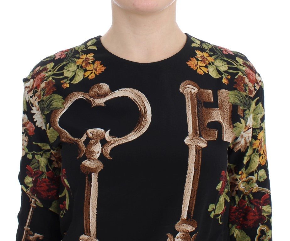 Dolce & Gabbana Elegant Medieval Print Silk Blouse