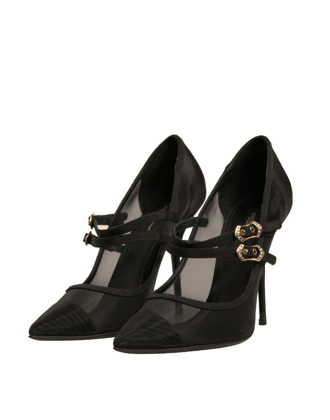 Dolce & Gabbana Black Mesh Mary Jane High Heels Pumps Shoes