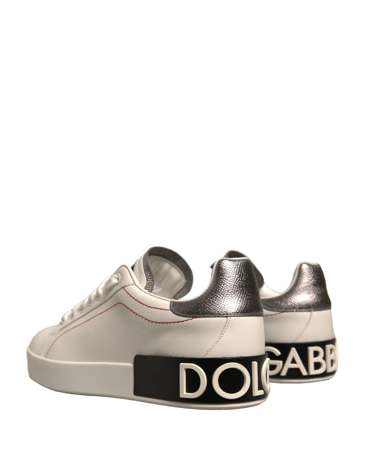 Dolce & Gabbana White Leather Classic Low Top Sneakers Shoes