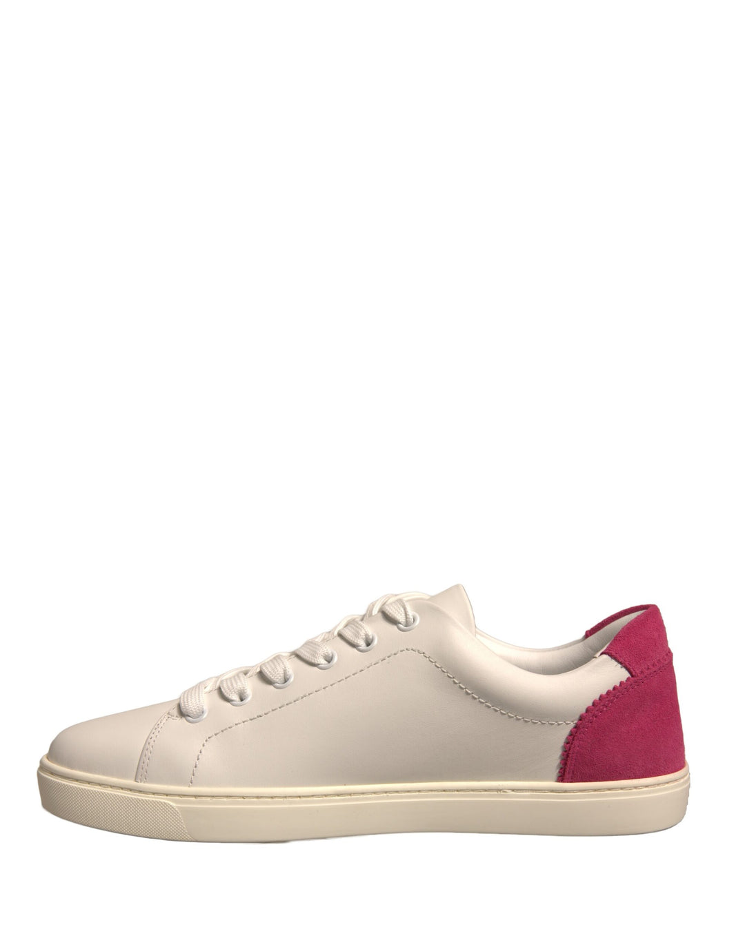 Dolce & Gabbana White Suede Leather Low Top Sneakers Shoes