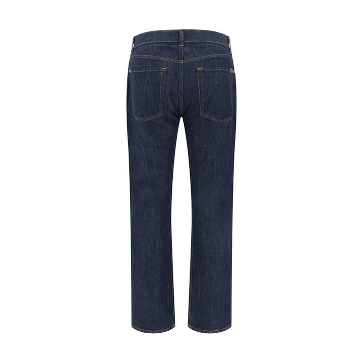 7FOR Blue Cotton Straight-Leg Jeans by 7FOR outlet now on sale