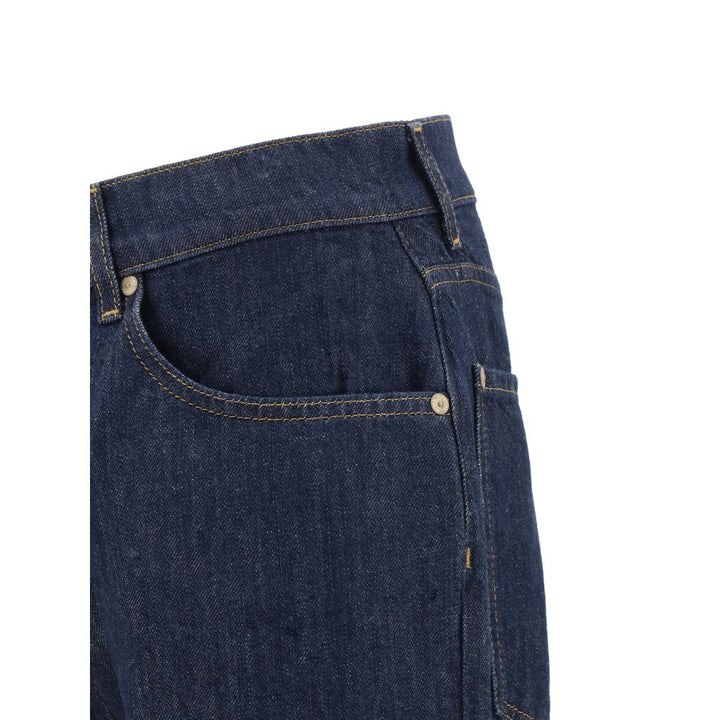 7FOR Blue Cotton Straight-Leg Jeans by 7FOR outlet now on sale