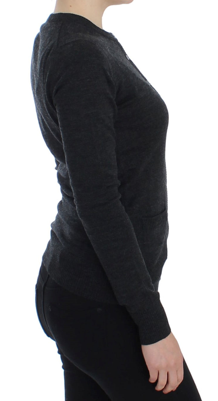 Dolce &amp; Gabbana Sample Sale Dolce &amp; Gabbana Gray Wool Button Cardigan Sweater - | Designer outlet
