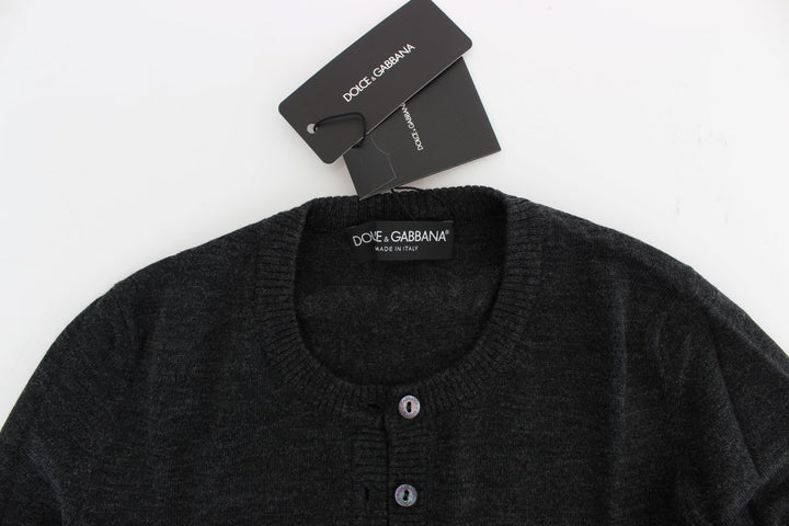 Dolce &amp; Gabbana Sample Sale Dolce &amp; Gabbana Gray Wool Button Cardigan Sweater - | Designer outlet