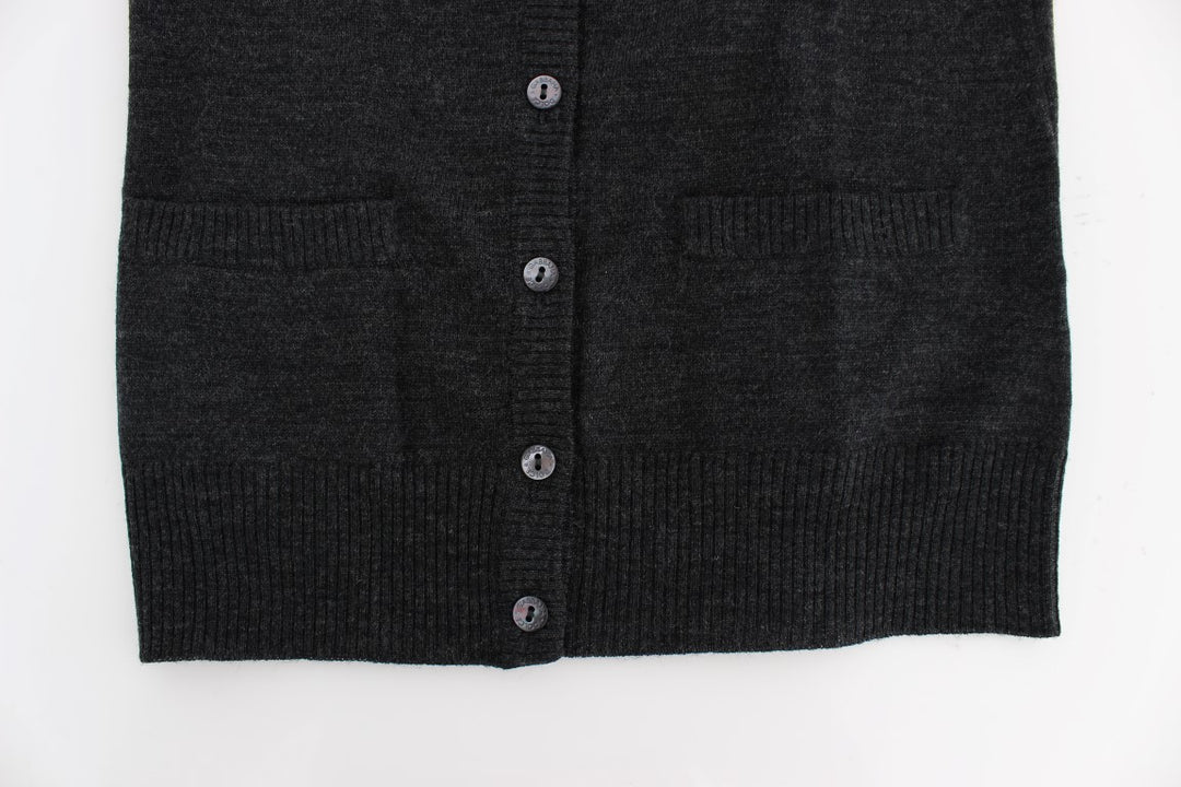 Dolce &amp; Gabbana Sample Sale Dolce &amp; Gabbana Gray Wool Button Cardigan Sweater - | Designer outlet