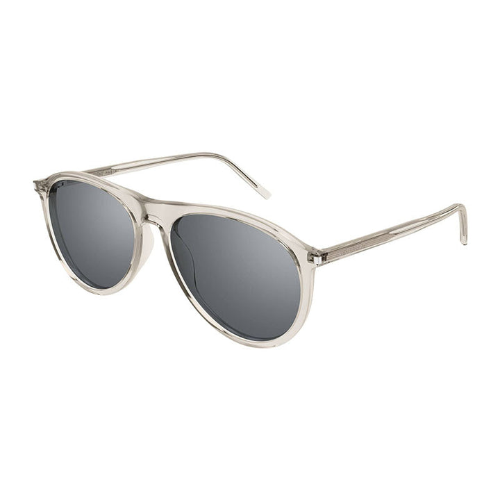 Saint Laurent Sunglasses Aviator Full Rim, Transparent Beige Frame and Grey Lens SL667003