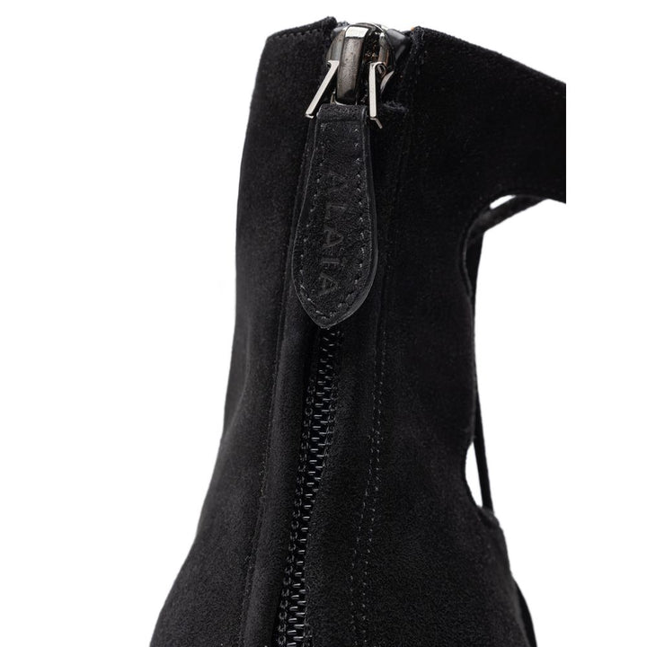 Alaïa Black Suede Leather Sandal