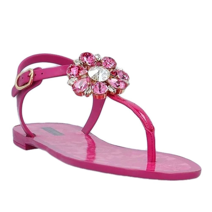 Dolce & Gabbana Fuchsia Cotton Sandal