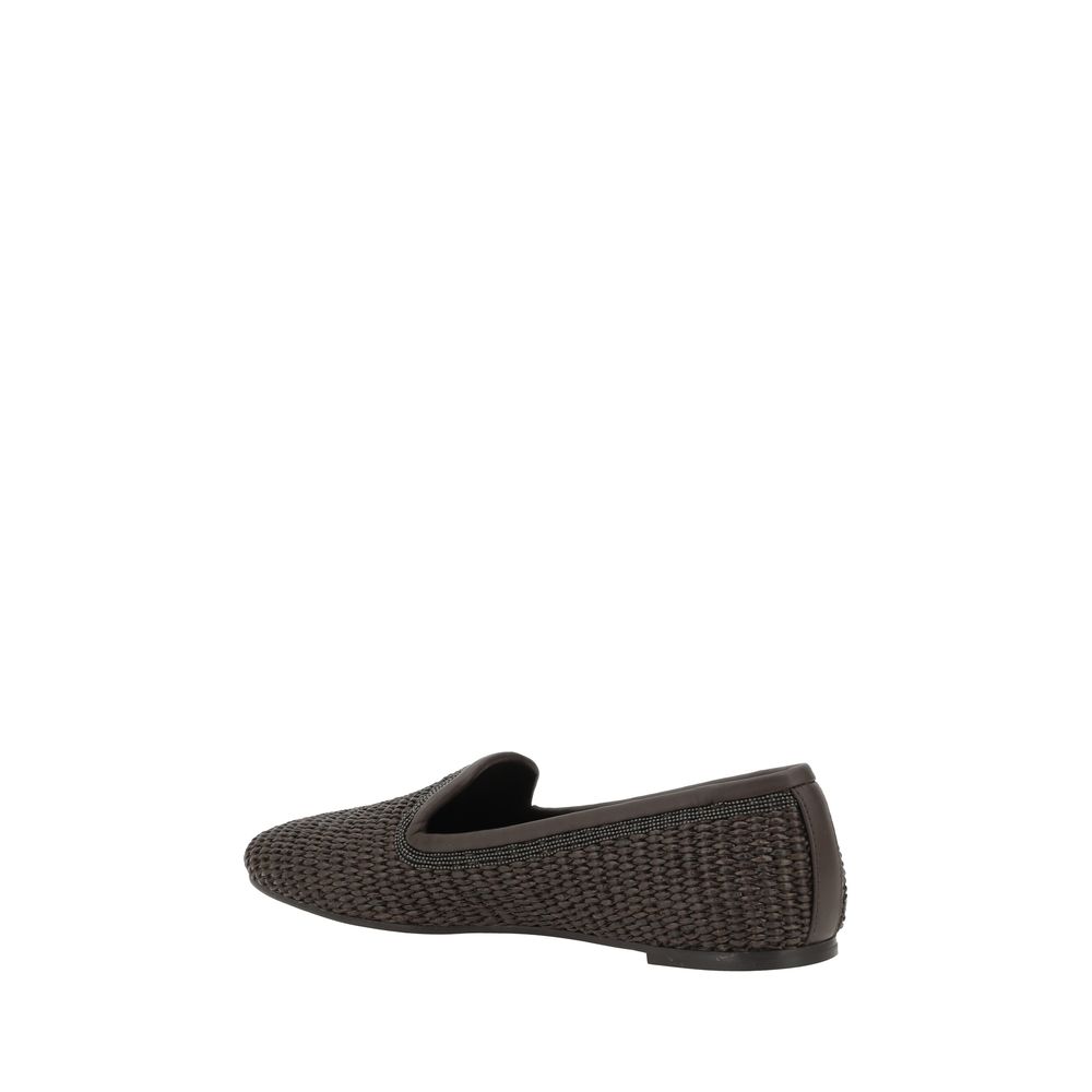 Brunello Cucinelli Raffia Loafers