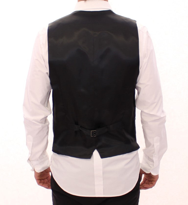 Dolce &amp; Gabbana Sample Sale Dolce &amp; Gabbana Gray Striped Wool Single Breasted Vest - | Designer outlet