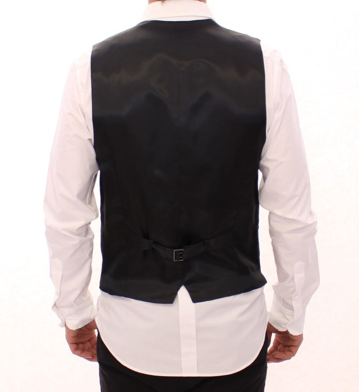 Dolce &amp; Gabbana Sample Sale Dolce &amp; Gabbana Gray Striped Wool Single Breasted Vest - | Designer outlet