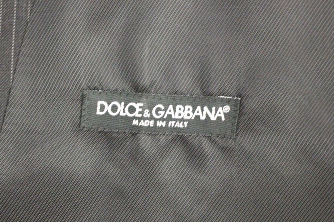 Dolce &amp; Gabbana Sample Sale Dolce &amp; Gabbana Gray Striped Wool Single Breasted Vest - | Designer outlet