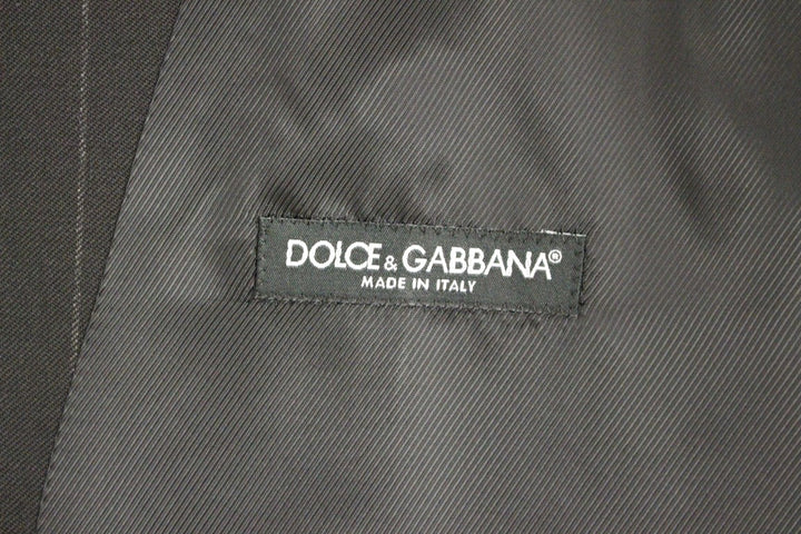 Dolce &amp; Gabbana Sample Sale Dolce &amp; Gabbana Black Striped Wool Logo Vest - | Designer outlet