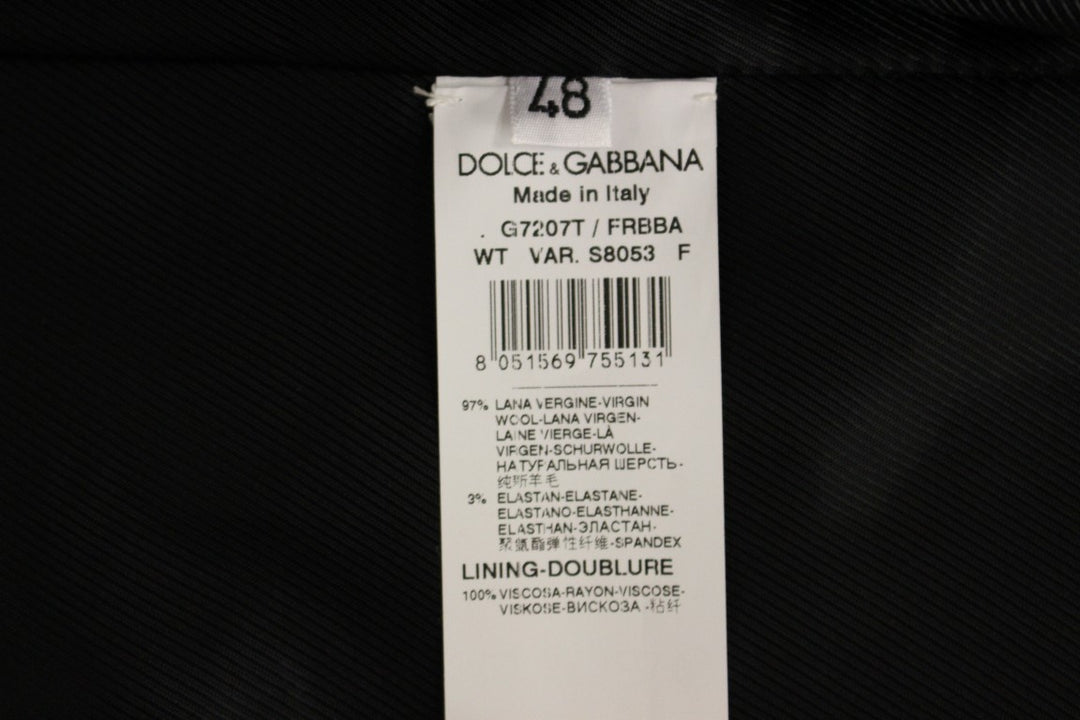 Dolce &amp; Gabbana Sample Sale Dolce &amp; Gabbana Black Striped Wool Logo Vest - | Designer outlet
