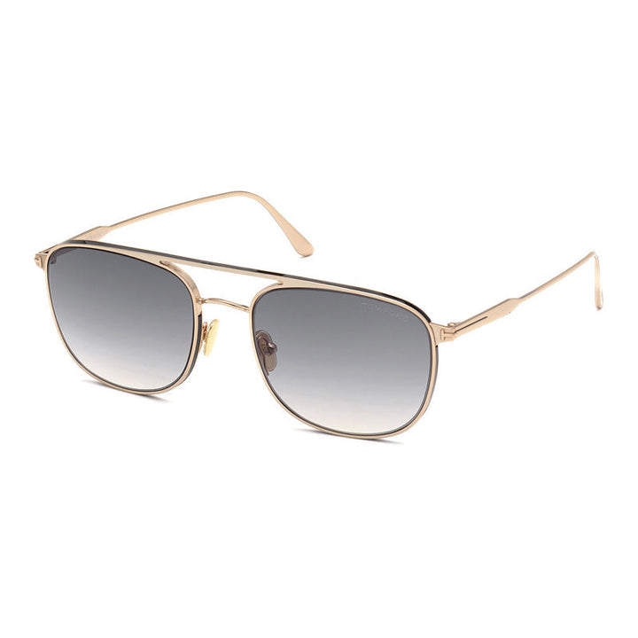 Tom Ford Aviator Full Rim, with a Rose Gold frame and Smoke Gradient lens.