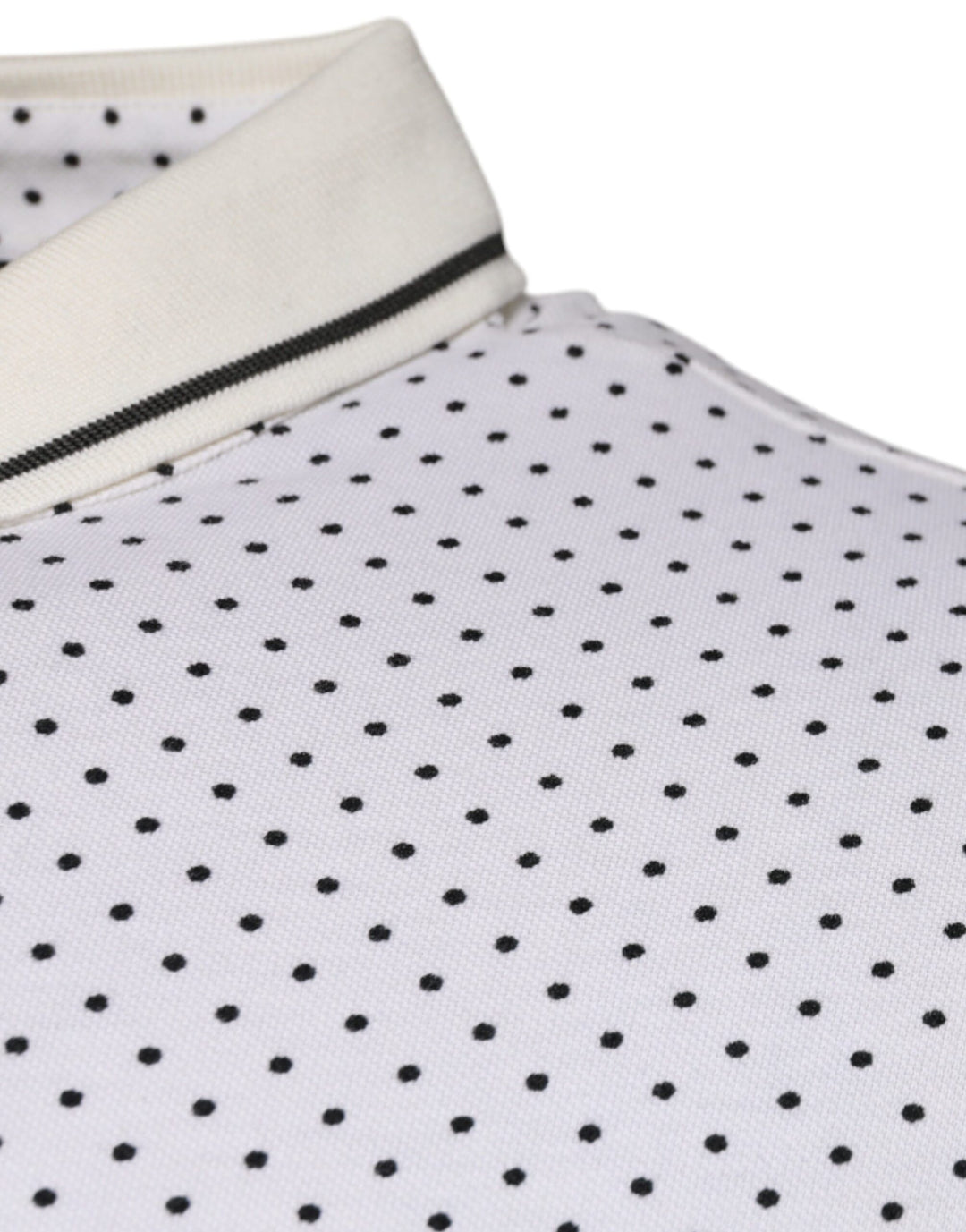 Dolce &amp; Gabbana White Polka Dot Cotton Collared Polo T-shirt by Dolce &amp; Gabbana outlet now on sale