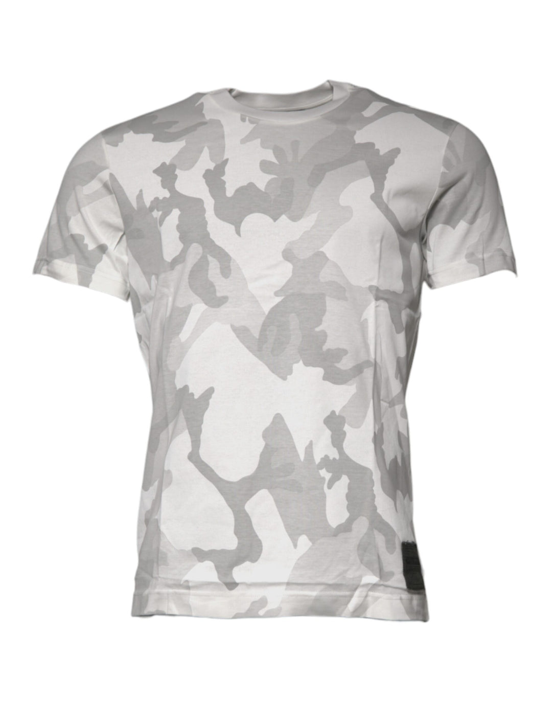 Dolce &amp; Gabbana Sample Sale Dolce &amp; Gabbana White Gray Camouflage Cotton Crew Neck T-shirt - | Designer outlet