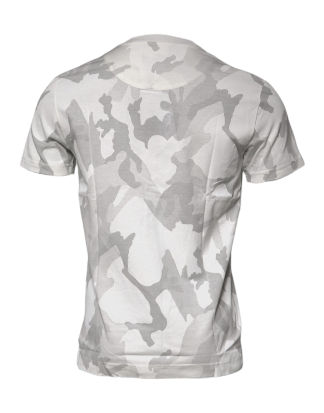 Dolce &amp; Gabbana Sample Sale Dolce &amp; Gabbana White Gray Camouflage Cotton Crew Neck T-shirt - | Designer outlet