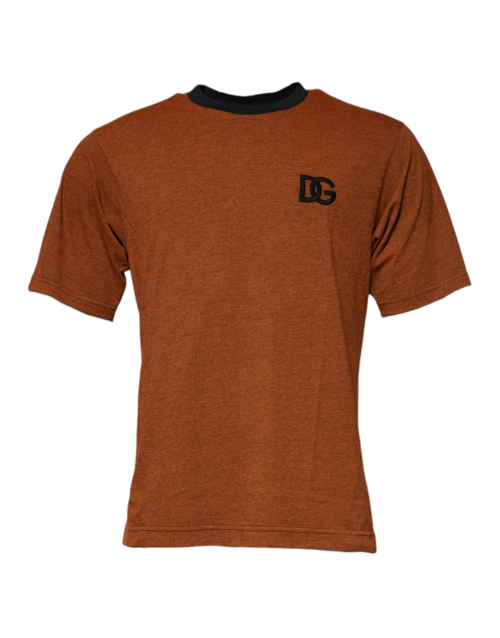 Dolce &amp; Gabbana Sample Sale Dolce &amp; Gabbana Brown DG Logo Polyester Crew Neck T-shirt - | Designer outlet