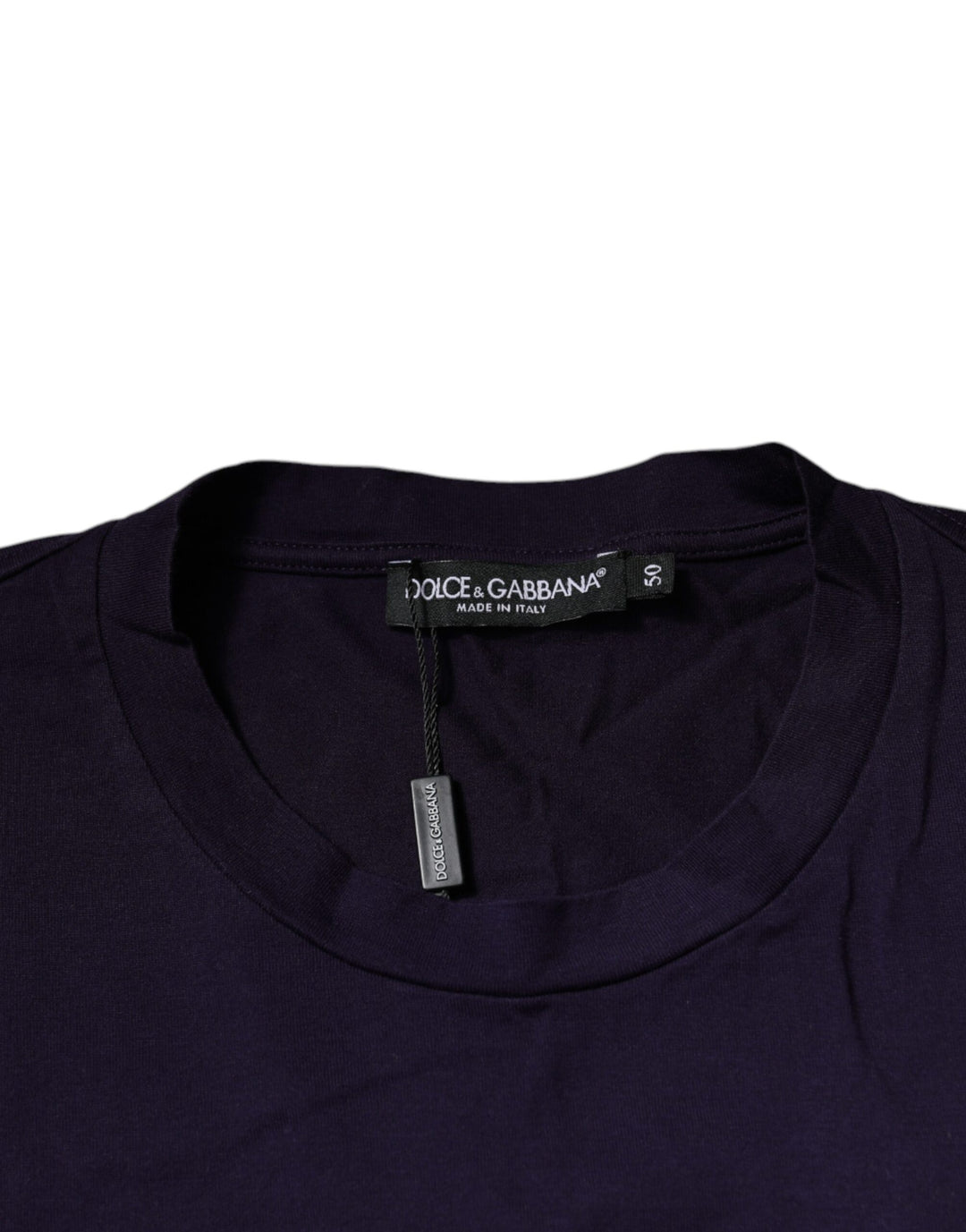 Dolce &amp; Gabbana Sample Sale Dolce &amp; Gabbana Purple DG Logo Cotton Crew Neck T-shirt - | Designer outlet