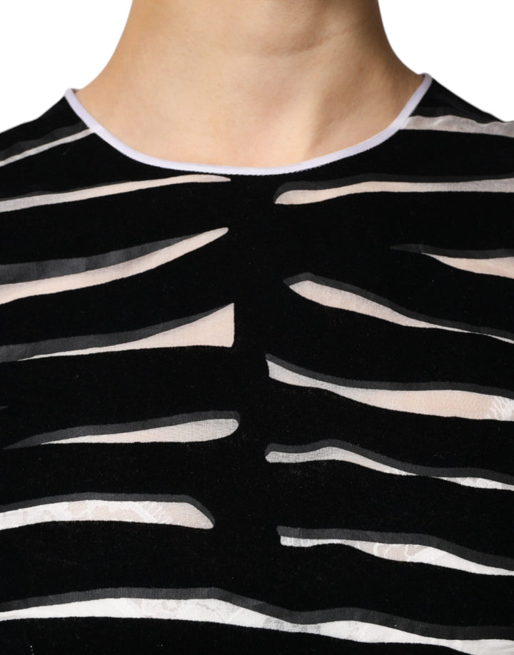 Dolce & Gabbana Black White Zebra A-line Sheath Mini Dress by Dolce & Gabbana outlet now on sale