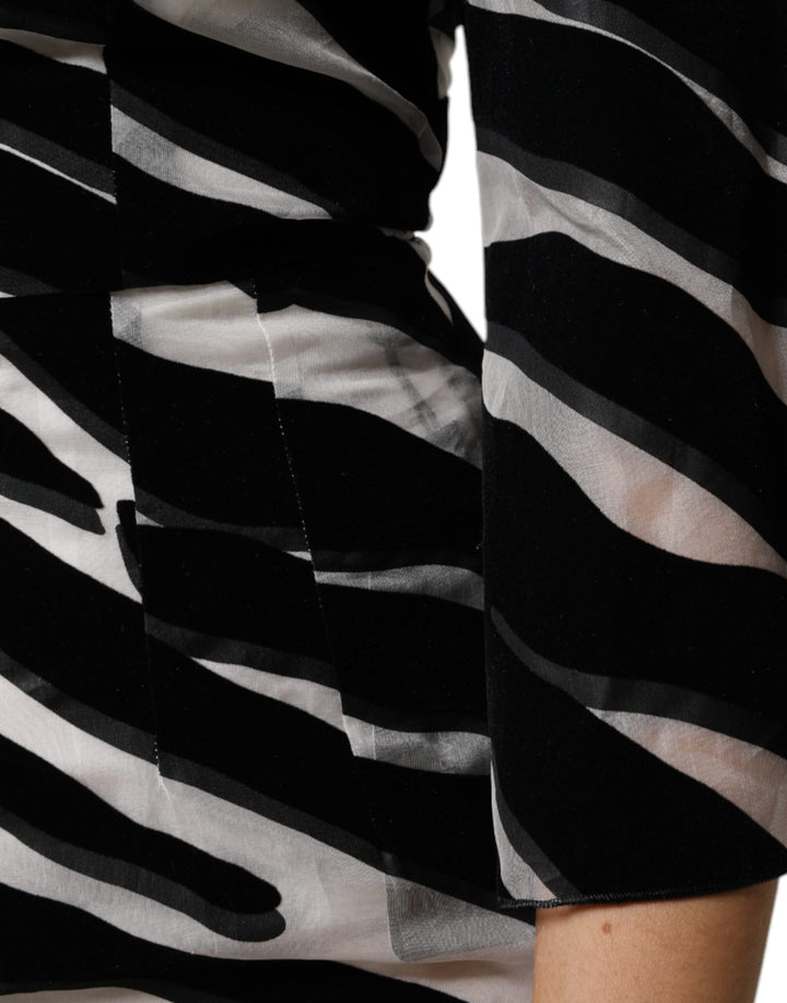 Dolce & Gabbana Black White Zebra A-line Sheath Mini Dress by Dolce & Gabbana outlet now on sale