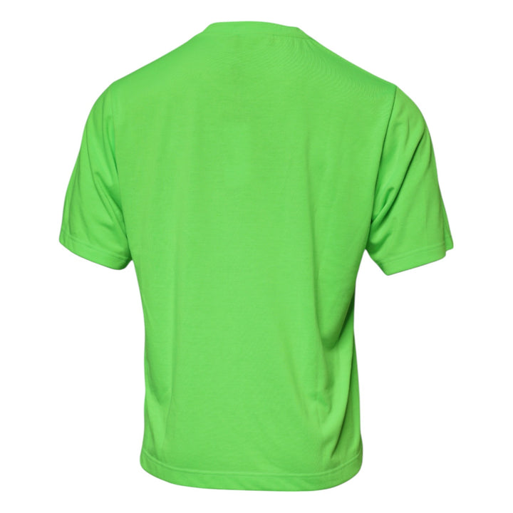 Dolce &amp; Gabbana Sample Sale Dolce &amp; Gabbana Green Logo Polyester Crew Neck T-shirt - | Designer outlet