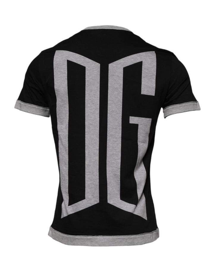 Dolce &amp; Gabbana Sample Sale Dolce &amp; Gabbana Black Logo Cotton Crew Neck Men Tee T-shirt - | Designer outlet