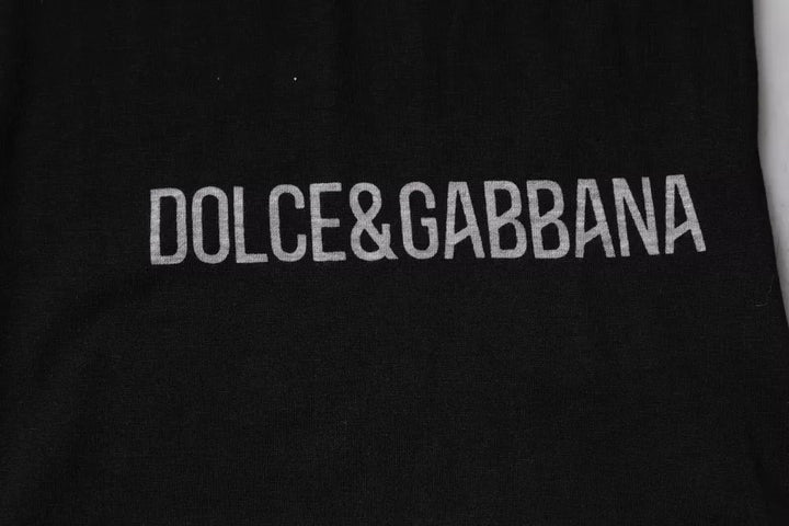 Dolce &amp; Gabbana Sample Sale Dolce &amp; Gabbana Black Logo Cotton Crew Neck Men Tee T-shirt - | Designer outlet