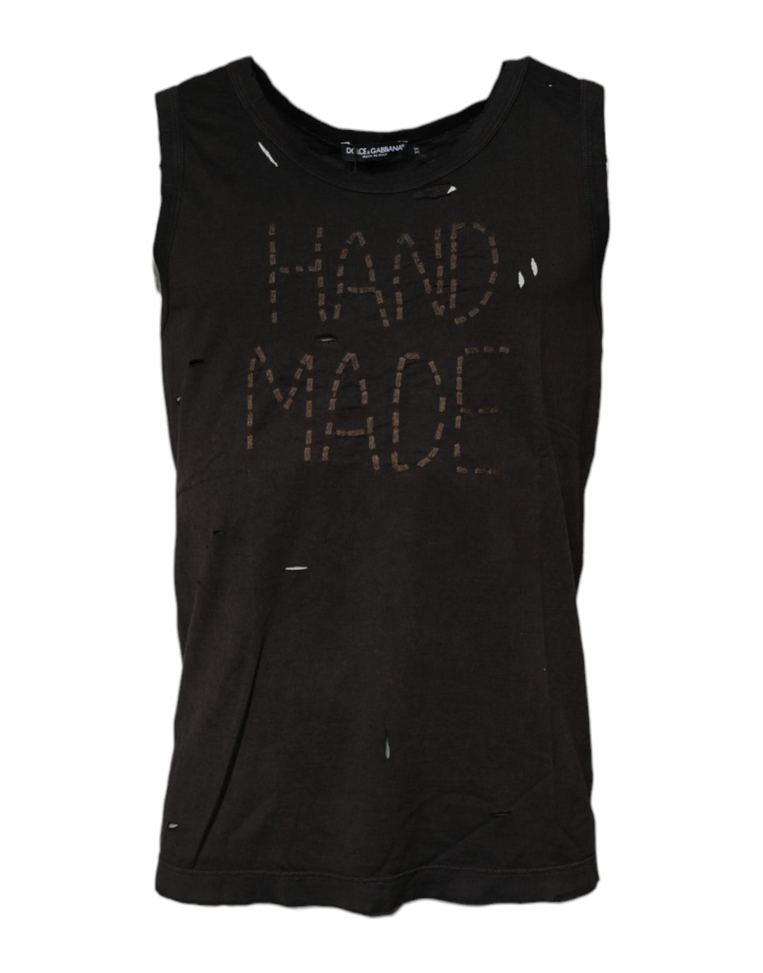 Dolce &amp; Gabbana Black Sleeveless Round Neck Tank T-shirt by Dolce &amp; Gabbana outlet now on sale