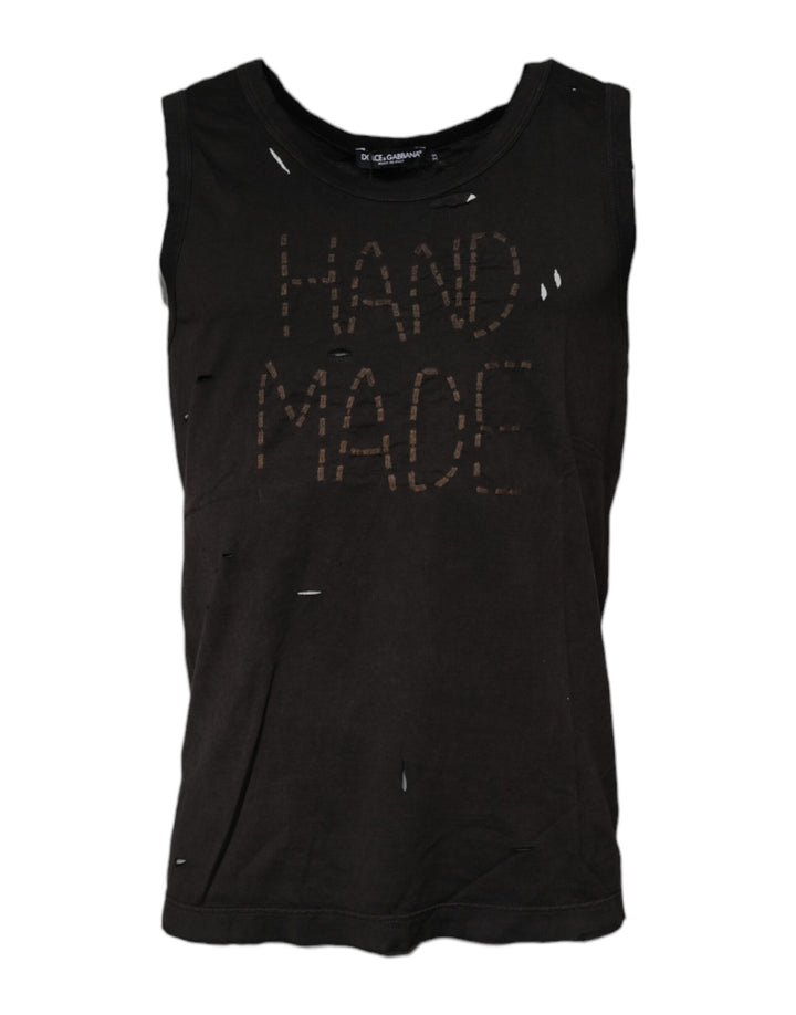 Dolce &amp; Gabbana Black Sleeveless Round Neck Tank T-shirt by Dolce &amp; Gabbana outlet now on sale