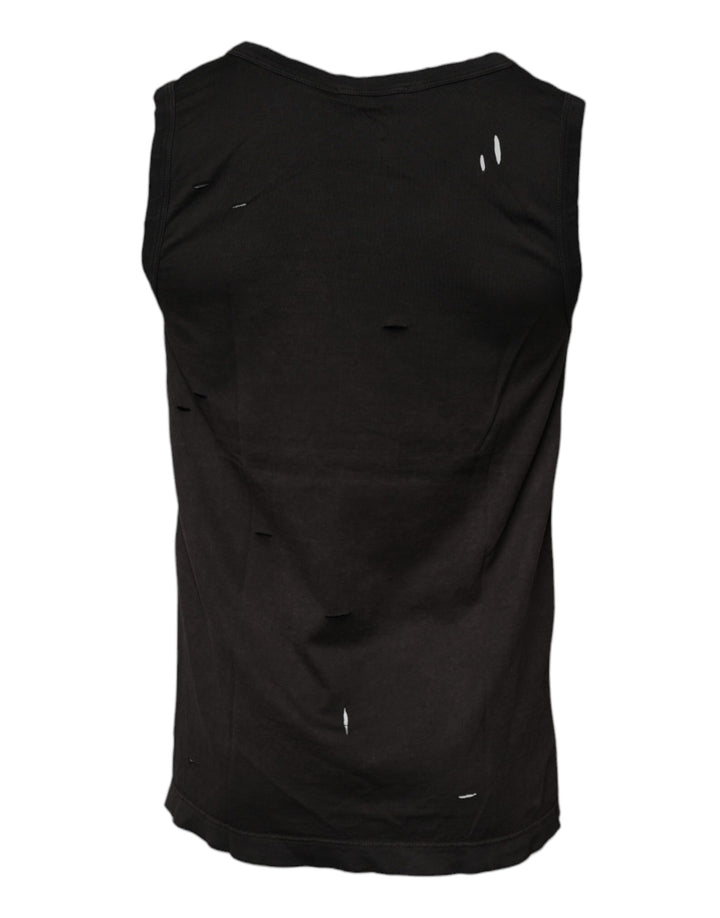 Dolce &amp; Gabbana Black Sleeveless Round Neck Tank T-shirt by Dolce &amp; Gabbana outlet now on sale