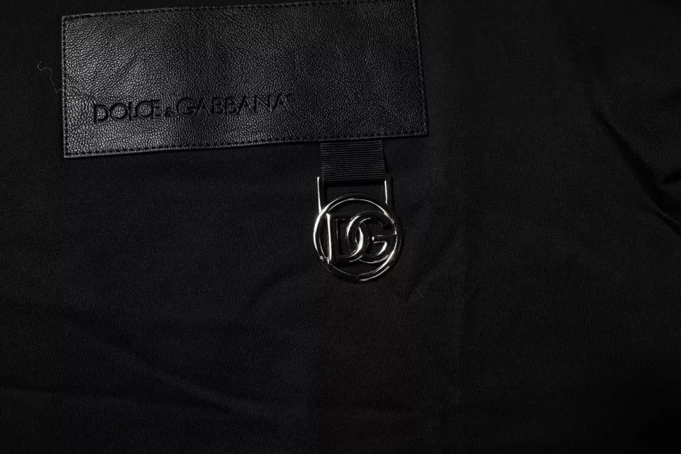Dolce &amp; Gabbana Black Logo Patch Cotton Crew Neck T-shirt by Dolce &amp; Gabbana outlet now on sale