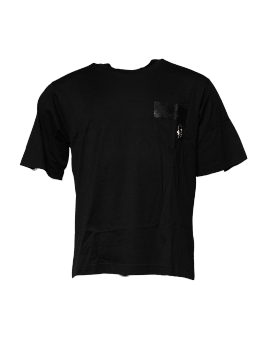 Dolce &amp; Gabbana Sample Sale Dolce &amp; Gabbana Black Logo Patch Cotton Crew Neck T-shirt - | Designer outlet