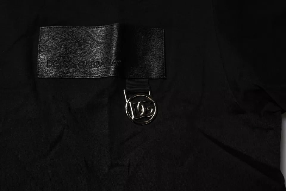 Dolce &amp; Gabbana Sample Sale Dolce &amp; Gabbana Black Logo Patch Cotton Crew Neck T-shirt - | Designer outlet
