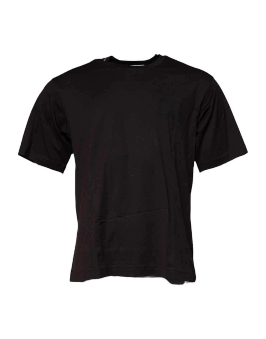 Dolce &amp; Gabbana Sample Sale Dolce &amp; Gabbana Dark Brown Logo Cotton Crew Neck T-shirt - | Designer outlet