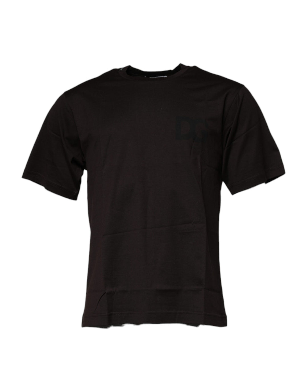 Dolce &amp; Gabbana Sample Sale Dolce &amp; Gabbana Dark Brown Logo Cotton Crew Neck T-shirt - | Designer outlet