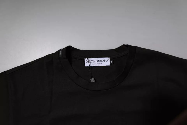 Dolce &amp; Gabbana Sample Sale Dolce &amp; Gabbana Dark Brown Logo Cotton Crew Neck T-shirt - | Designer outlet