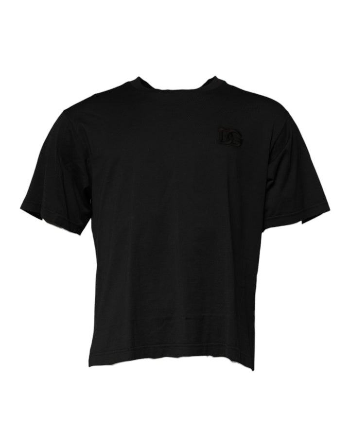 Dolce &amp; Gabbana Sample Sale Dolce &amp; Gabbana Black DG Logo Cotton Crew Neck T-shirt - | Designer outlet