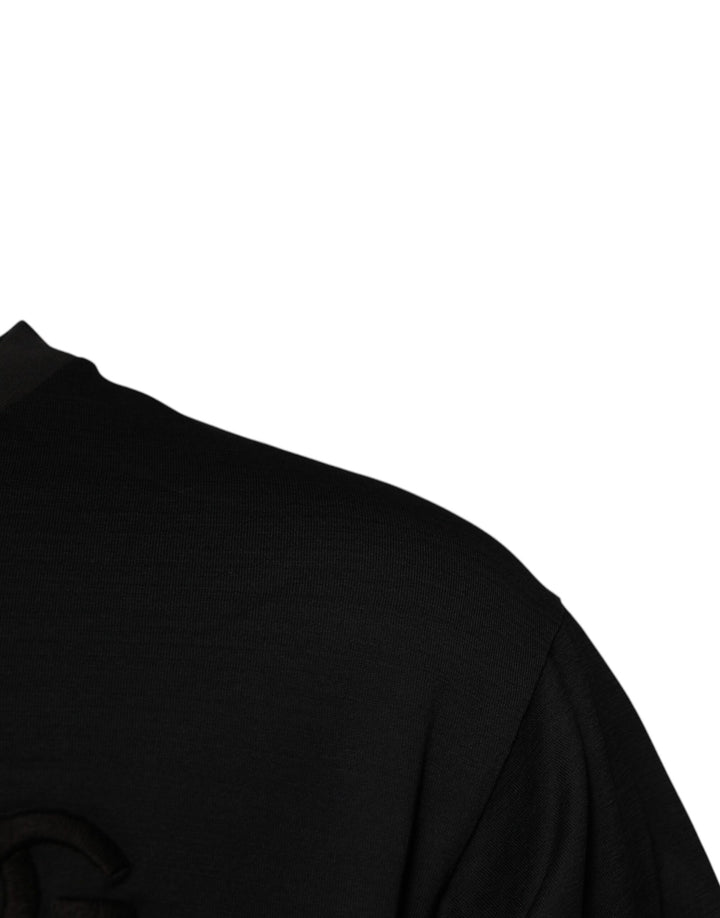 Dolce &amp; Gabbana Sample Sale Dolce &amp; Gabbana Black DG Logo Cotton Crew Neck T-shirt - | Designer outlet