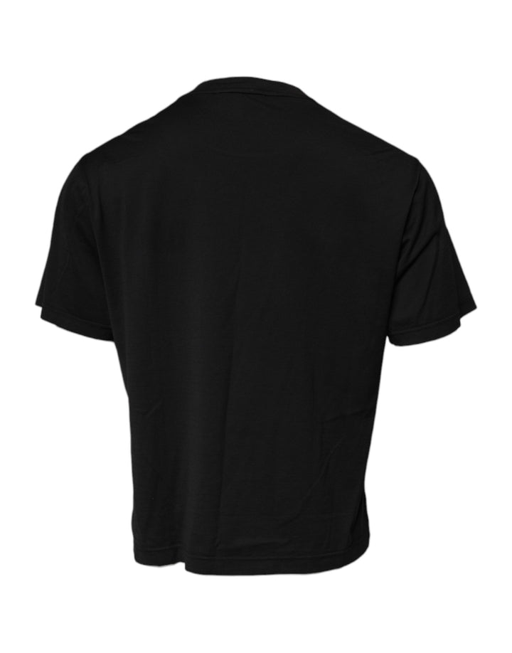 Dolce &amp; Gabbana Sample Sale Dolce &amp; Gabbana Black DG Logo Cotton Crew Neck T-shirt - | Designer outlet
