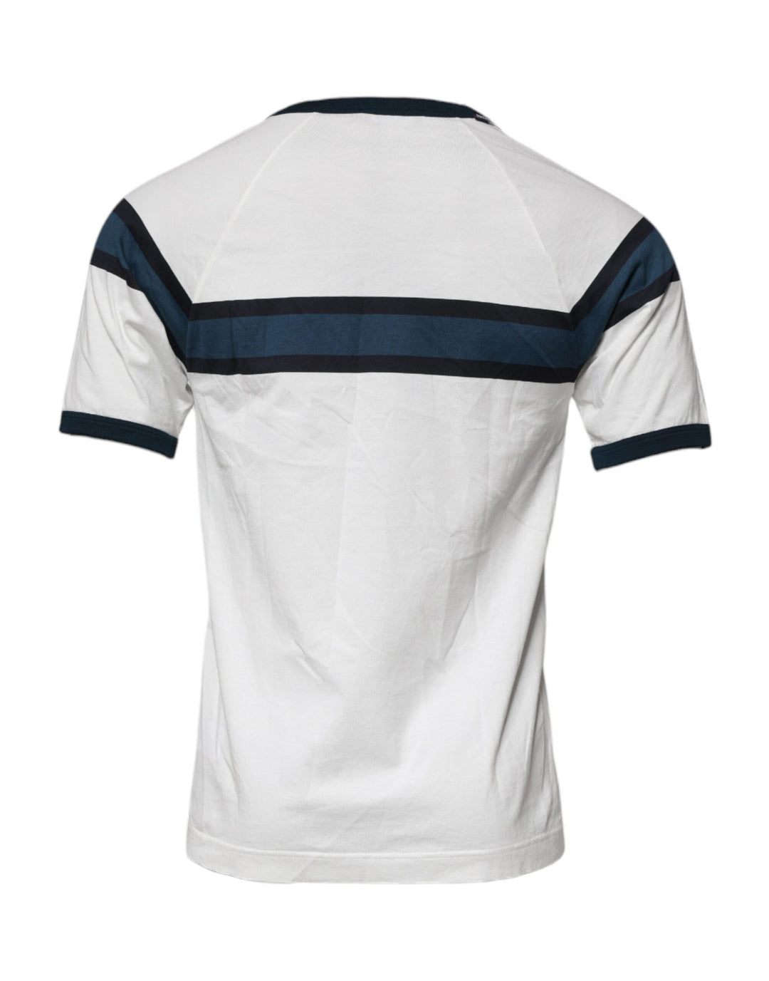 Dolce &amp; Gabbana White Logo Print Cotton Men Crew Neck T-shirt by Dolce &amp; Gabbana outlet now on sale