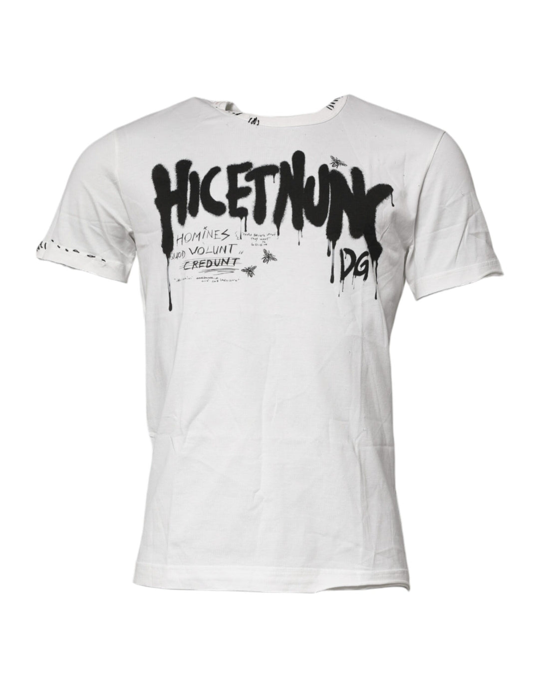 Dolce &amp; Gabbana Sample Sale Dolce &amp; Gabbana White Graphic Print Cotton Crew Neck T-shirt - | Designer outlet