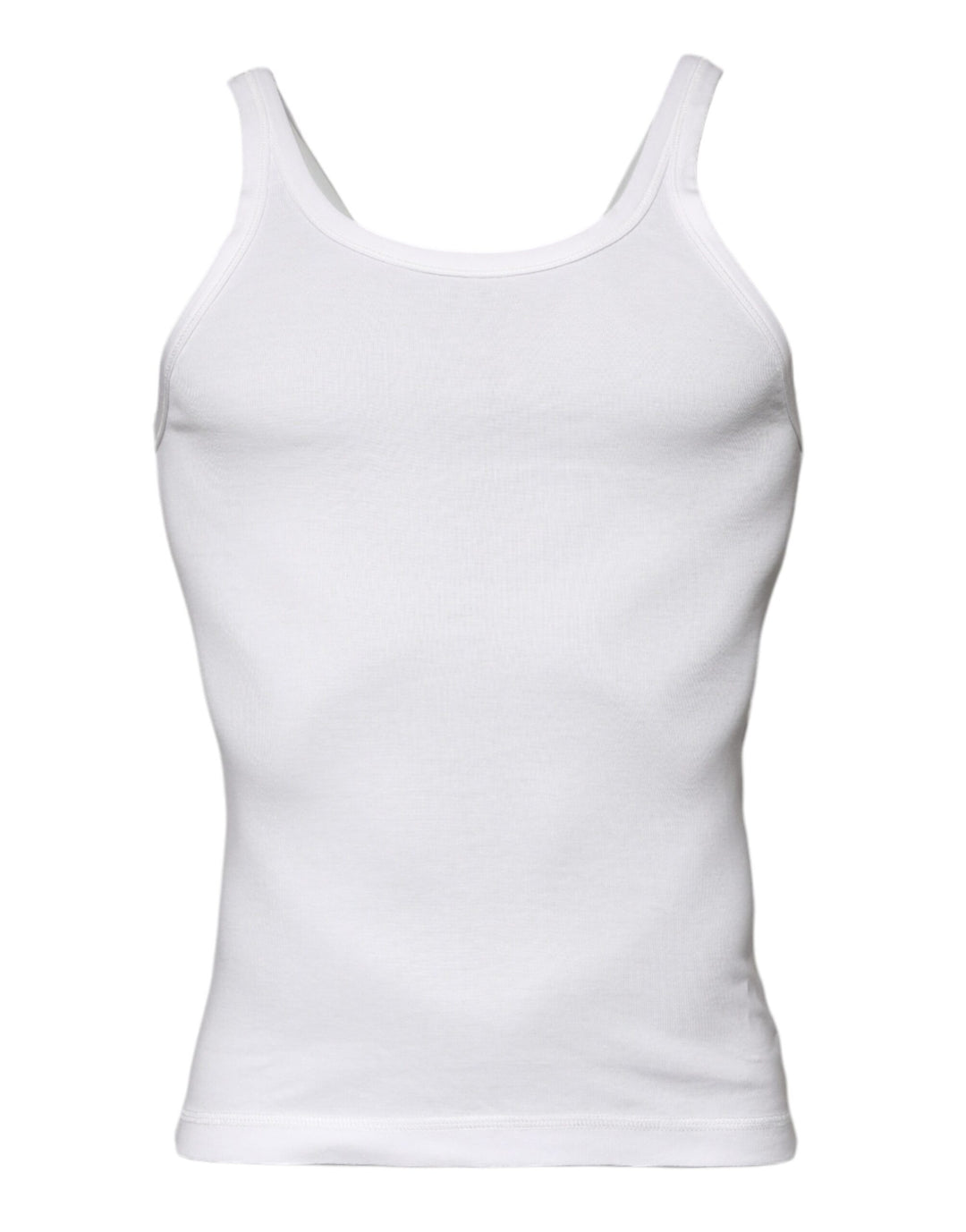 Dolce &amp; Gabbana Sample Sale Dolce &amp; Gabbana Ivory Cotton Sleeveless Round Neck Tank T-shirt - | Designer outlet