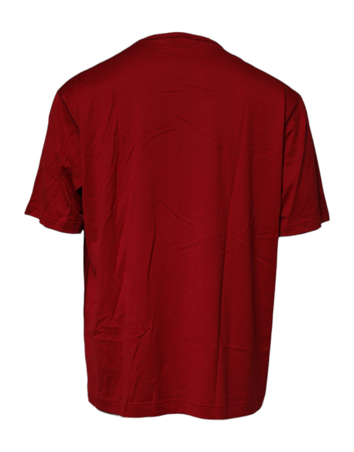 Dolce &amp; Gabbana Sample Sale Dolce &amp; Gabbana Red Logo Tape Cotton Crew Neck T-shirt - | Designer outlet