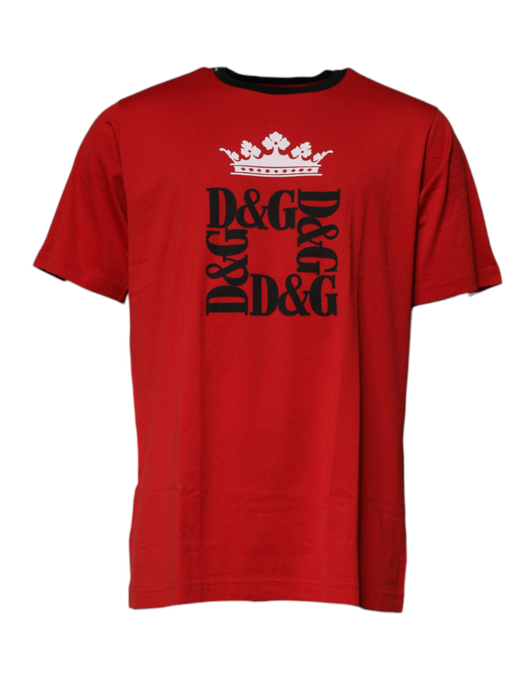 Dolce &amp; Gabbana Sample Sale Dolce &amp; Gabbana Red Logo Crown Cotton Crew Neck T-shirt - | Designer outlet