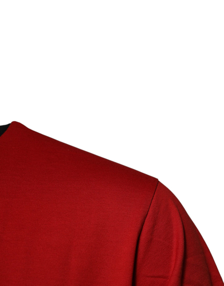 Dolce &amp; Gabbana Sample Sale Dolce &amp; Gabbana Red Logo Crown Cotton Crew Neck T-shirt - | Designer outlet